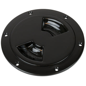 Sea-Dog Smooth Quarter Turn Deck Plate, 6-inch, Black
