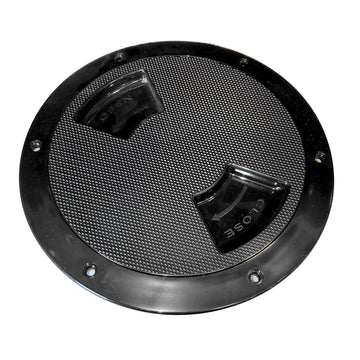 Sea-Dog Textured Quarter Turn Deck Plate, Black, 8-Inch