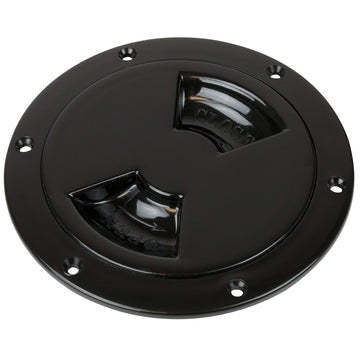 Sea-Dog Quarter-Turn Smooth Deck Plate with Internal Collar, Black, 5"