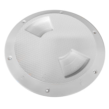 Sea-Dog Quarter-Turn Textured Deck Plate, White, 8-Inch