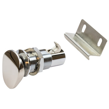 Sea-Dog Oval Push Button Cabinet Latch, 316 Stainless Steel