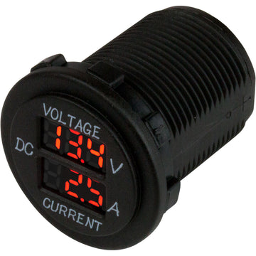 Sea-Dog Round Digital Volt/Amp Meter, 4-30VDC, 0-10A, IP65 Marine Grade