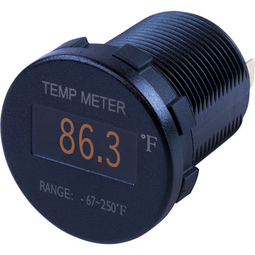 Sea-Dog Round OLED Temperature Meter, 1-7/16" Marine Gauge, Fahrenheit