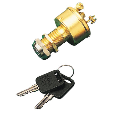 Sea-Dog Brass 3-Position Key Ignition Switch, Model 420350-1