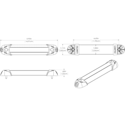 Lumitec Mini Rail2 6" LED Utility Light – Spectrum RGBW, Brushed Finish