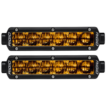 RIGID Industries 906704 6" SR-Series SAE Yellow Fog Light, Black, Flood Beam
