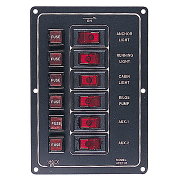 Sea-Dog 6-Switch Vertical Aluminum Switch Panel