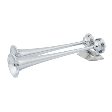 Marinco 24V Chrome Plated Dual Trumpet Air Horn, 121dB ABYC/NMMA Compliant