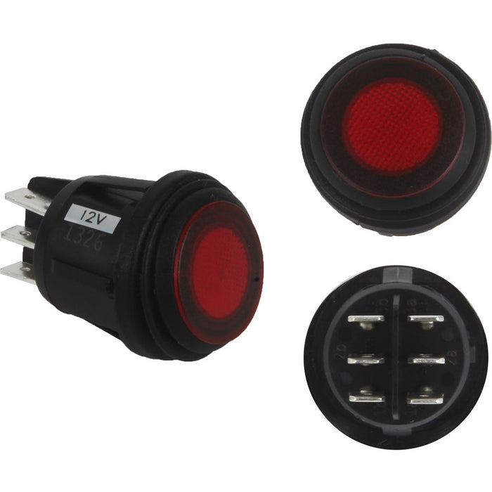 RIGID Industries 3-Position Rocker Switch, Red - 40181