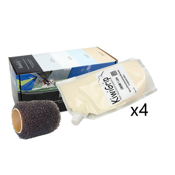 KiwiGrip Non-Skid Deck Coating System, Cream, 4 x 1L Pouches with Roller