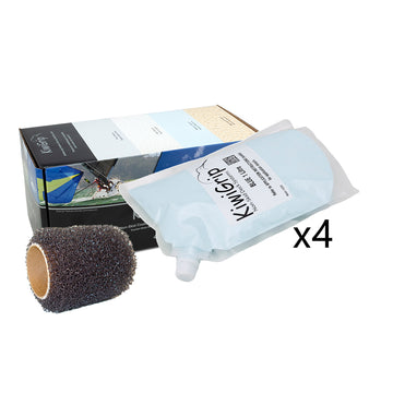 KiwiGrip Non-Skid Deck Coating System, 4 Liters Blue with 4" Roller