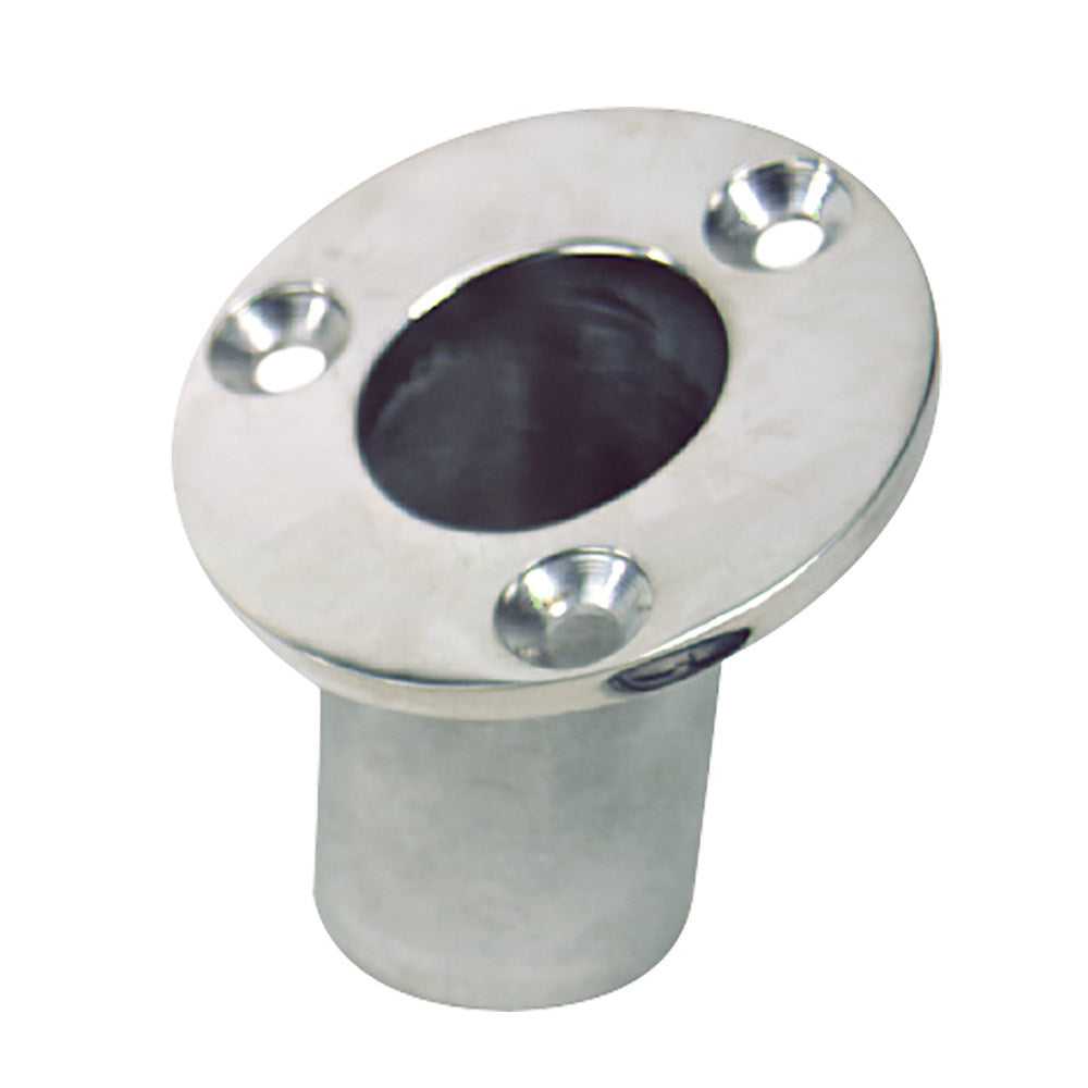 Sea-Dog Flush Mount Flagpole Socket, 25° Angle, 1-1/4" ID, 316 Stainless