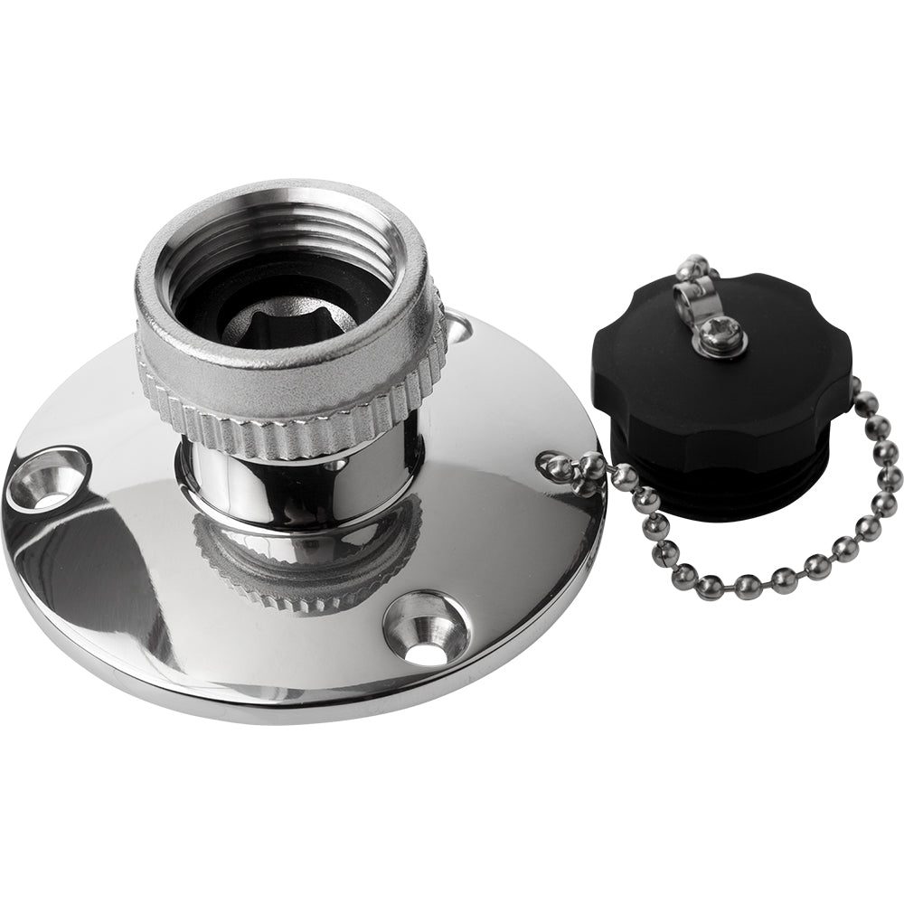 Sea-Dog Fresh Water Inlet, 316 Stainless Steel, 1/2" FIPT x 3/4" FGHT