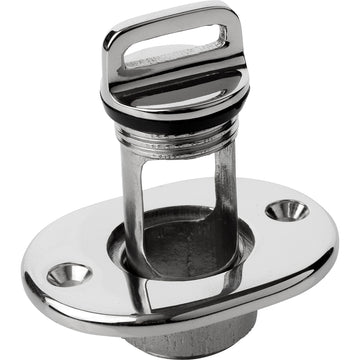 Sea-Dog Oblong Captive Garboard Drain & Plug, 316 Stainless Steel
