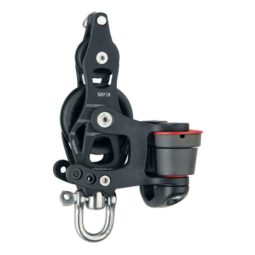 Harken 45mm Aluminum Element Fiddle Block, Swivel, Becket, Cam Cleat