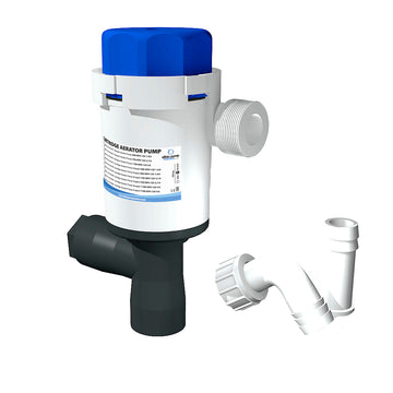 Albin Group Twinport Aerator Pump, 750 GPH, 12V, Detachable Ports