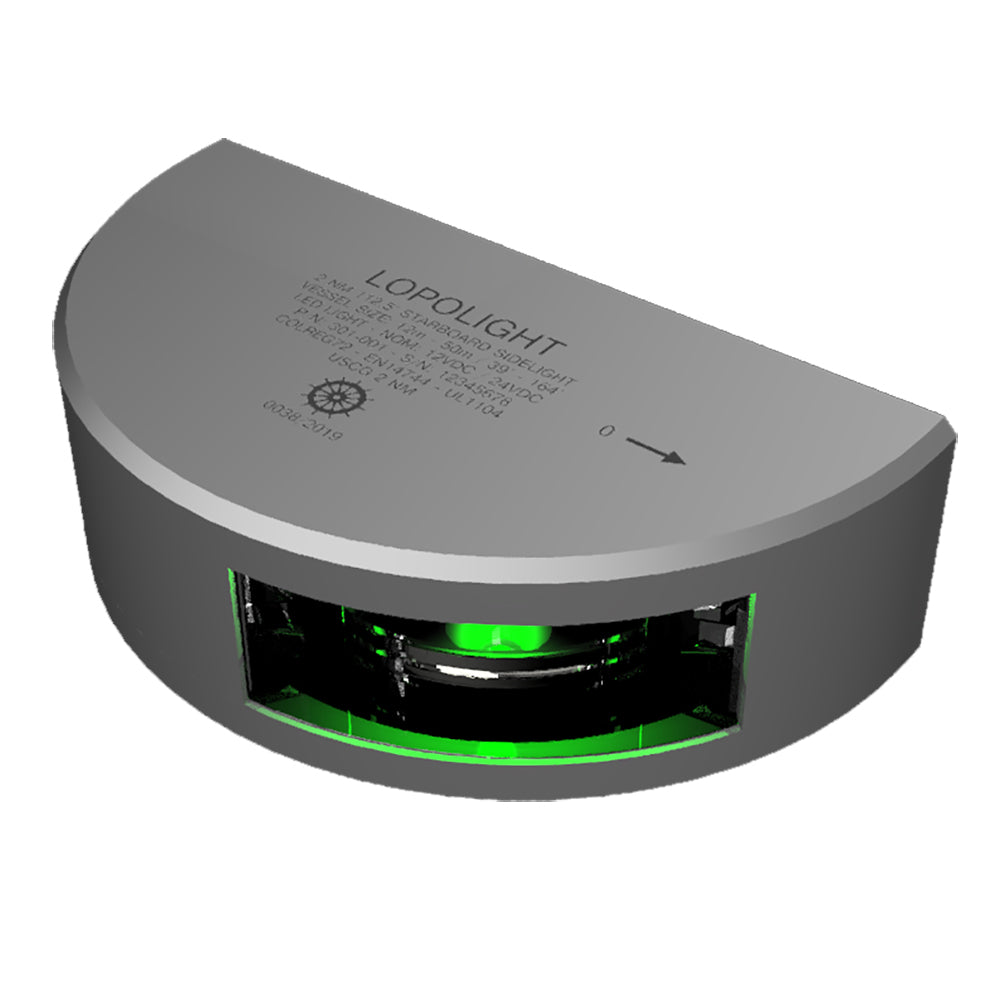 Lopolight Series 301 Starboard Sidelight, 2NM, Green, Vertical Mount