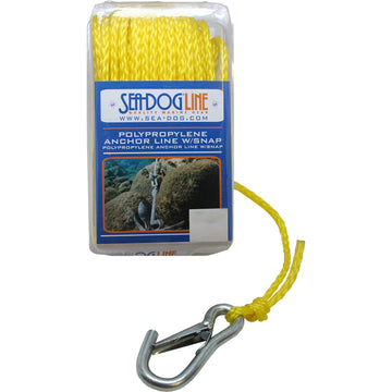 Sea-Dog Poly Pro Anchor Line with Snap, 1/4" x 50' – Yellow
