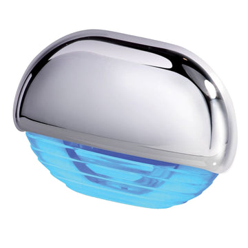 Hella Marine Easy Fit LED Step Lamp, Blue, Chrome Housing, 12/24V – IP67 Rated