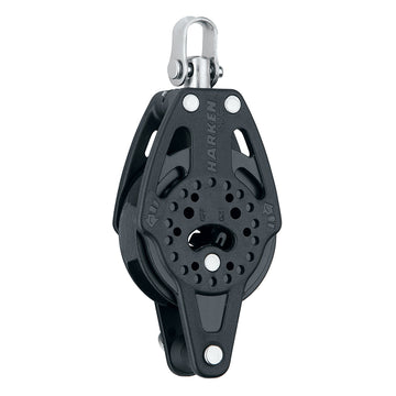 Harken 57mm Carbo Single Ratchet Block w/ Swivel & Becket, 500 lb WLL