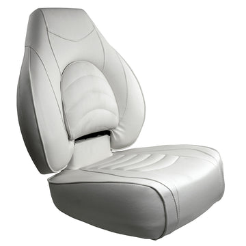 Springfield Marine Fish Pro High Back Folding Boat Seat, White