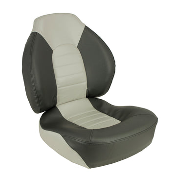 Springfield Marine Fish Pro Mid Back Folding Boat Seat, Charcoal/Grey