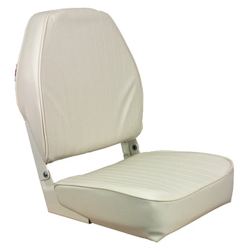 Springfield Marine High Back Folding Boat Seat, White – Marine-Grade