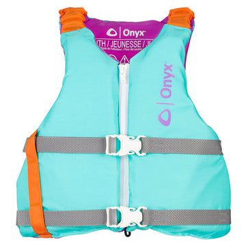 Onyx Outdoor Youth Universal Paddle Vest, Aqua, USCG & Transport Canada Approved