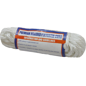 Sea-Dog Solid Braid Polyester Cord Hank, 5/32" x 50' – Mildew & Rot Resistant