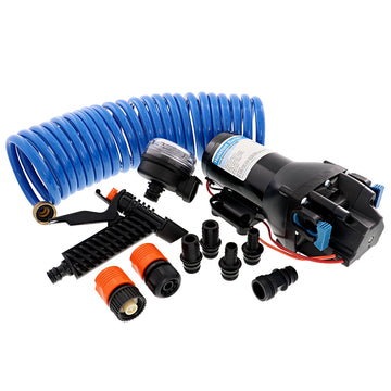 Jabsco HotShot HD4 12V 4 GPM Washdown Pump Kit with 25' HoseCoil