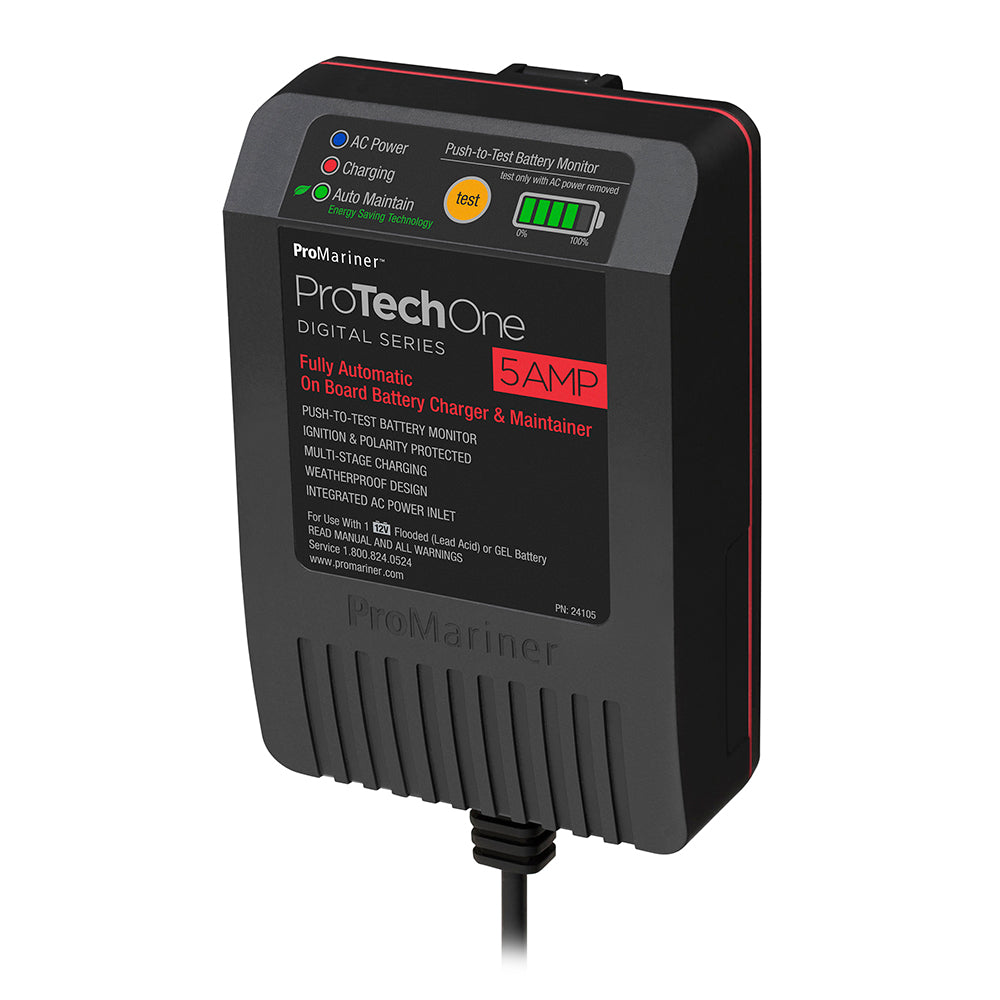 ProMariner ProTechOne 5 Amp On-Board Marine Battery Charger, 12V