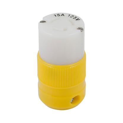 Marinco 15A 125V Locking Shore Power Connector, Yellow – UL Listed
