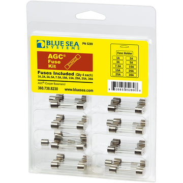 Blue Sea Systems AGC Fuse Kit, 41-Piece – Assorted Amps for 32V DC Systems