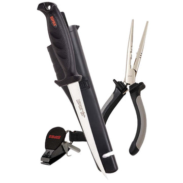 Rapala Essential Fishing Combo Pack – Pliers, Fillet Knife, Clipper, Lanyard