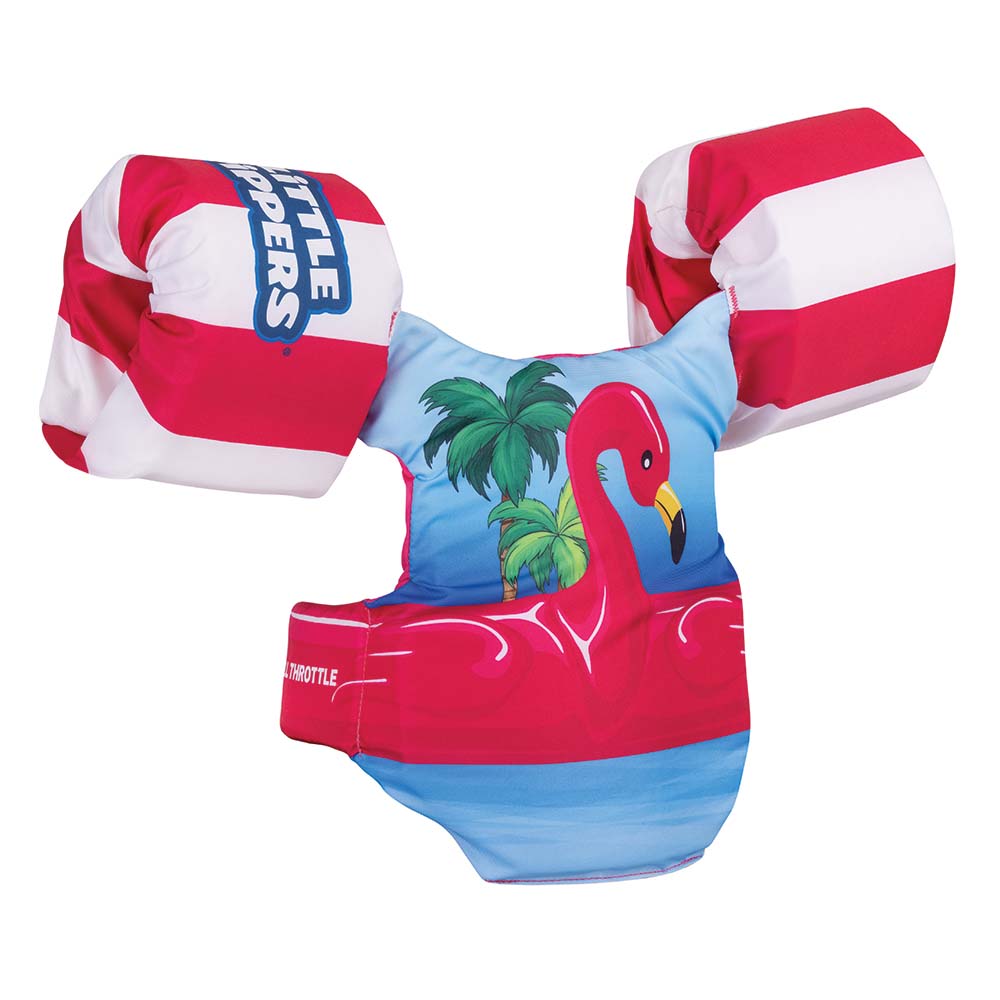Full Throttle Little Dippers Life Jacket, Flamingo – USCG Approved for 33-55 lbs