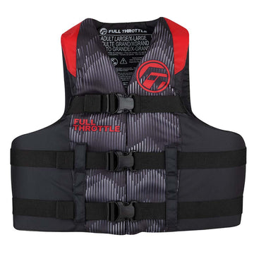 Full Throttle Adult Nylon Life Jacket, US Coast Guard Approved, S/M, Red/Black