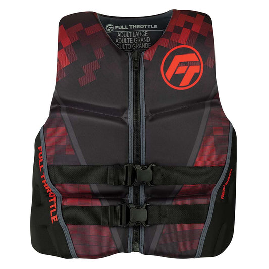 Full Throttle Men's Rapid-Dry Flex-Back Life Jacket - XL - Black/Red