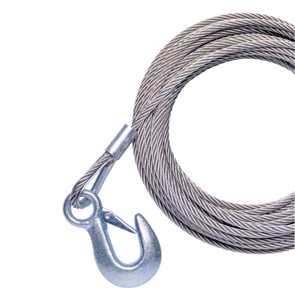 Powerwinch 7/32" x 30' Stainless Steel Replacement Winch Cable with Hook