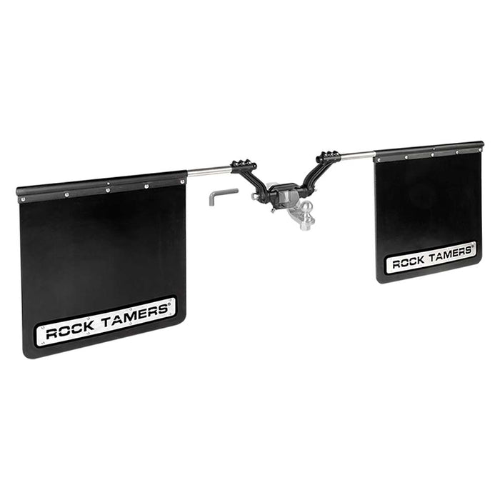ROCK TAMERS 2 in. Adjustable Mudflap System - Matte Black/Stainless