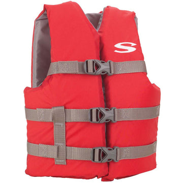 Stearns Youth Classic Vest Life Jacket, 50-90 lbs, Red/Grey