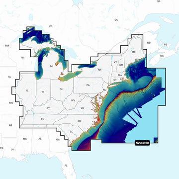 Garmin Navionics Vision+ NVUS007R U.S. East, Premium Marine Cartography
