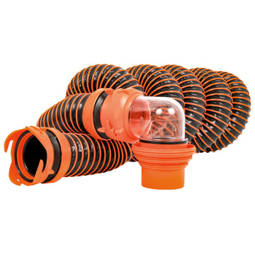 Camco RhinoEXTREME 15-Foot RV Sewer Hose Kit with Swivel Fitting 4-in-1 Elbow