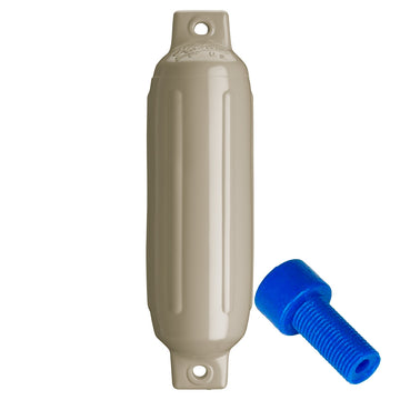 Polyform G-1 Twin Eye Fender, 3.5" x 12.8" Sand with Inflation Adapter