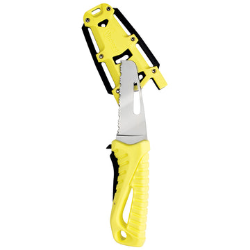 Wichard Offshore Rescue Knife, 72mm Serrated N680 Blade, Fluorescent