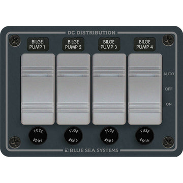 Blue Sea Systems 8666 Contura 4 Bilge Pump Control Panel, Water-Resistant