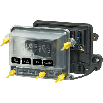 Blue Sea Systems ST-Blade Water-Resistant Fuse Block, 4-Circuit, 32V DC