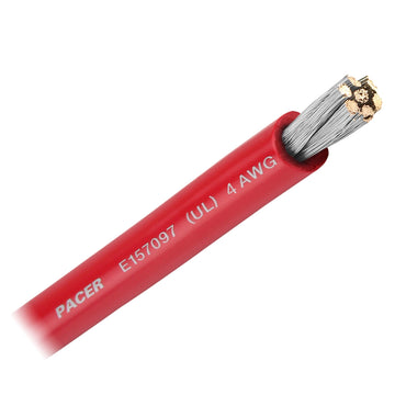 Pacer 4 AWG Marine Battery Cable, Red, Sold by the Foot