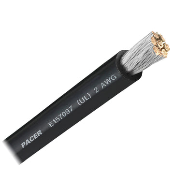 Pacer 2 AWG Black Marine Battery Cable, UL Listed, Made in USA