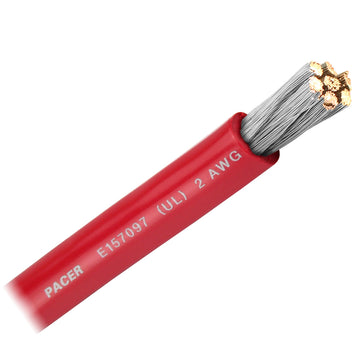 Pacer 2 AWG Marine Battery Cable, Red – UL Listed, Made in USA