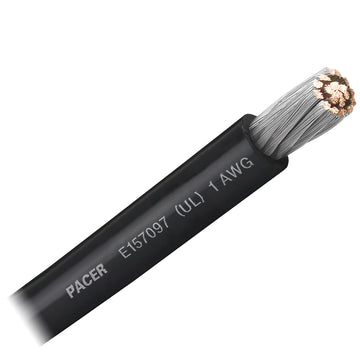 Pacer 1 AWG Marine Battery Cable, Black, 600V, UL-Approved